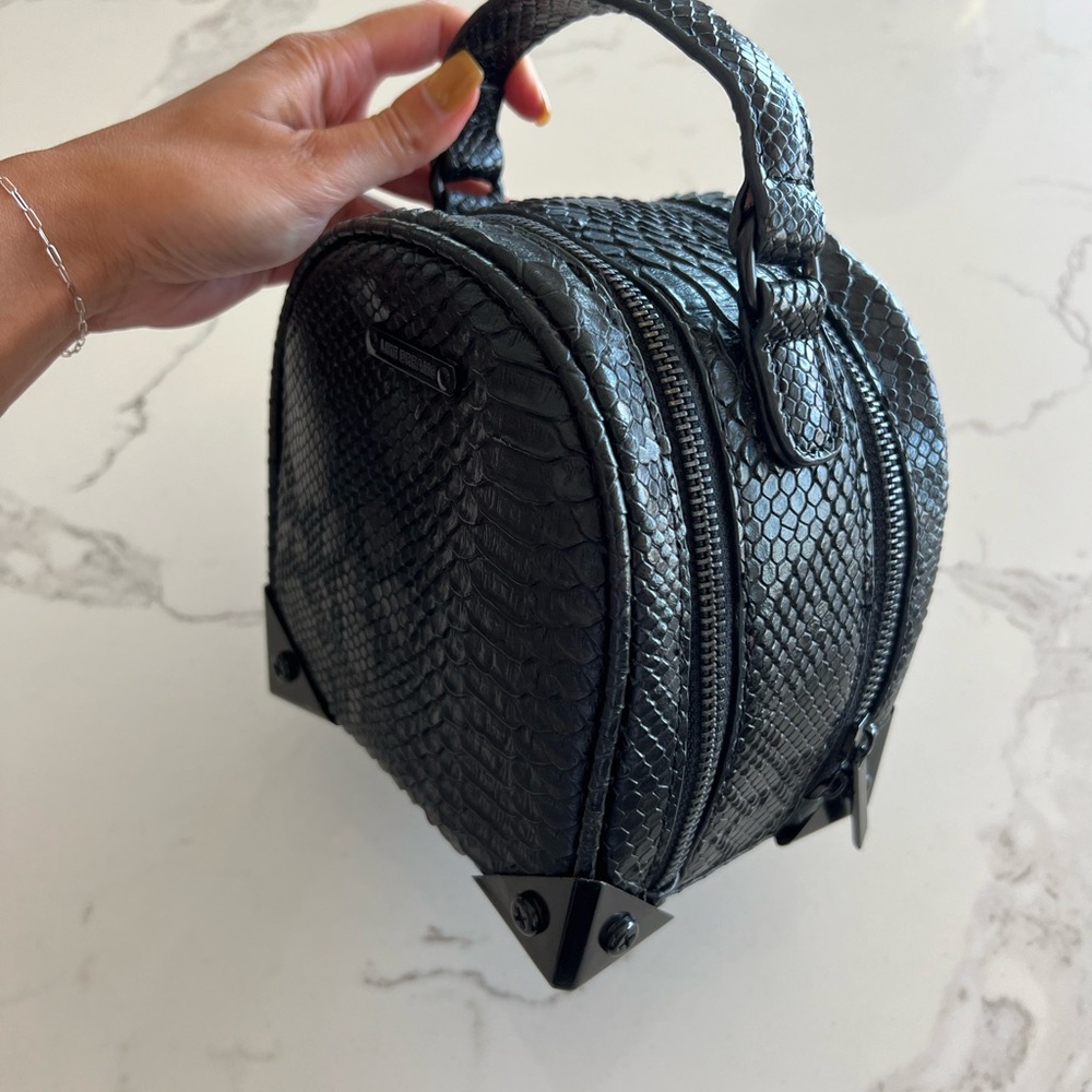 Faux Snake Structured Handbag - image 3